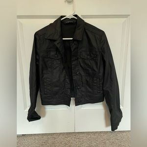 Celebrity Pink Women's Size Medium Black Leather Cropped Jacket